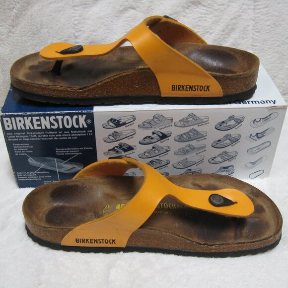 Birkenstock GIZEH Birko Flor Citrine Orange 40 R US W 9 M 7 - Picture 5 of 12